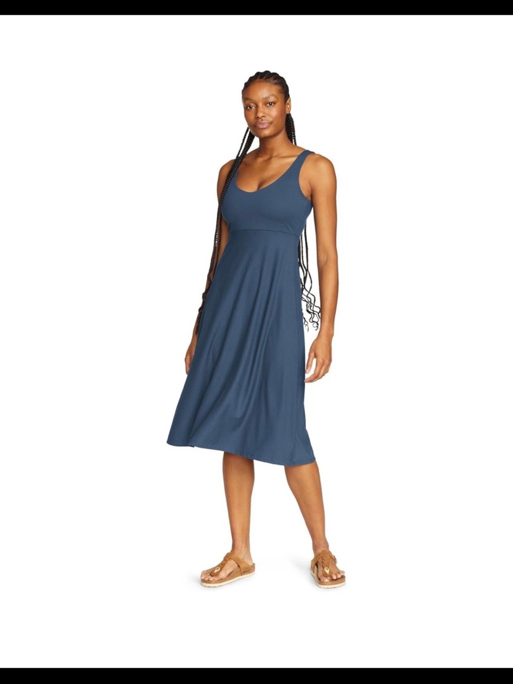 Eddie Bauer Navy Scoop-Neck Swim Coverup Dress